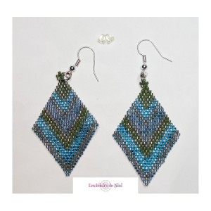 Boucles d'oreilles losange bleu