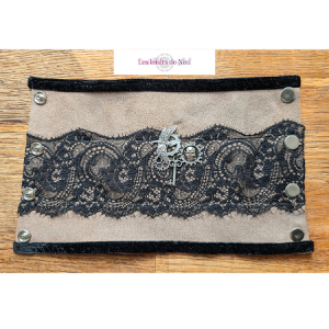 Manchettes marron steampunk rouages – Image 3