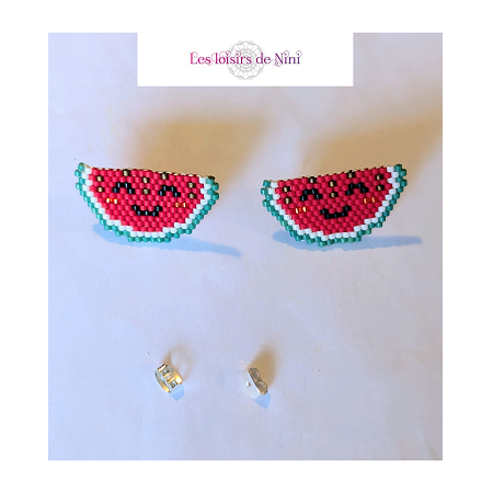 Boucles d'oreille pastèque kawaï