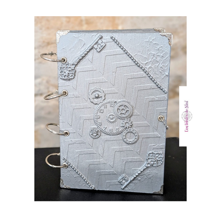 Carnet steampunk argenté